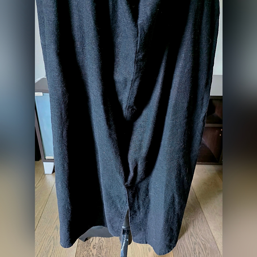 Women's Plus Size 16 Little Black Dress LBD Corset Back Lace Up Midi Slit Strap - Picture 10 of 16